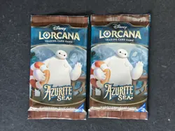 LOT of (2) Disney Lorcana TCG: Azurite Sea Booster Packs Factory Sealed - Image 1