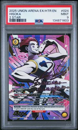 Union Arena Hisoka 2 Star Signature Alt Art Holo PSA 9 Mint Hunter x Hunter - Image 1