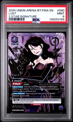 Union Arena TCG Lust 2 Star Signature Alt Art Holo PSA 9 Mint FMA - Image 1