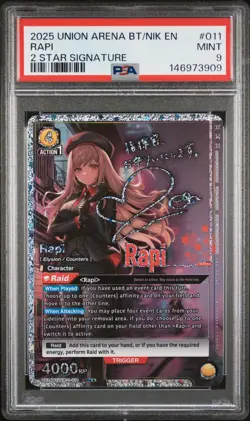 Union Arena TCG Rapi 2 Star Signature Alt Art Holo PSA 9 Mint Nikke - Image 1
