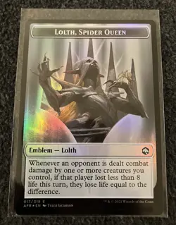 Magic The Gathering MTG - Lolth, Spider Queen Emblem / Spider Token (Foil) - AFR - Image 1