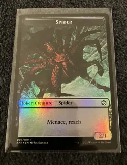 Magic The Gathering MTG - Lolth, Spider Queen Emblem / Spider Token (Foil) - AFR - Image 2