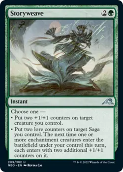 MTG Playset 4x Storyweave - Kamigawa Neon Dynasty NEO - Enchantment Support - NM - Image 1