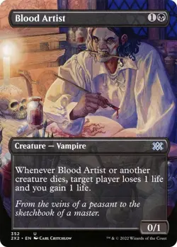 NM Borderless Foil Blood Artist, Double Masters, Magic the Gathering, 352 - Image 1