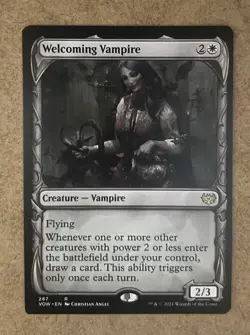 Welcoming Vampire (Showcase Fang Frame) [Innistrad: Crimson Vow] NM MTG - Image 1