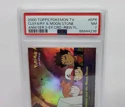 PSA Clefairy & Moon Stone EP6 RAINBOW FOIL 2000 Pokemon Topps Card Graded NM 7 - Image 4