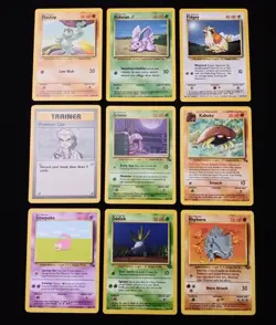 Vintage Pokemon Cards VLP Regular Finish Lot Of 9 BSU Fossil Jungle 1999 Nice + - Image 1