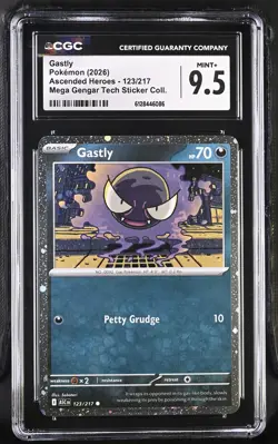 CGC 9.5 Gastly 123/217 Cosmos Holo Promo Ascended Heroes Pokemon Card - Image 1