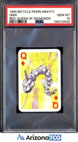 Pokemon 1999 Onix Red Queen Diamonds Bicycle Pokemon Mini Playing Cards PSA 10 - Image 1