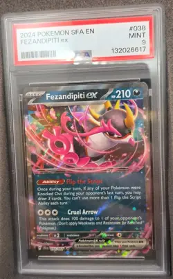POKEMON CARD FEZANDIPITI ex DOUBLE RARE 38 SHROUDED FABLE SFA EN GRADED PSA 9 - Image 1
