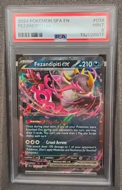 POKEMON CARD FEZANDIPITI ex DOUBLE RARE 38 SHROUDED FABLE SFA EN GRADED PSA 9 - Image 3