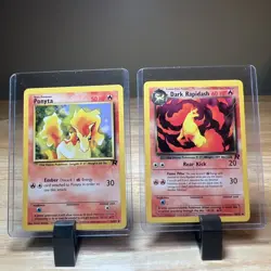pokemon original base set Pontya Dark Rapidash 2 Cards ! Vintage Pokemon - Image 1