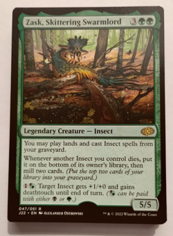 MISPRINT 1x Zask, Skittering Swarmlord, Jumpstart 2022, Magic MTG missing holo - Image 1