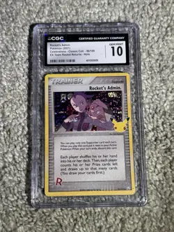 CGC 10 Rocket's Admin. 86/109 2021 Celebrations Classic Collection Pokemon Card - Image 1