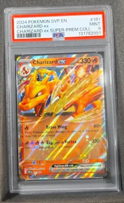 POKEMON CARD CHARIZARD ex 161 SVP BLACK STAR PROMO #161 GRADED PSA 9 MINT - Image 1