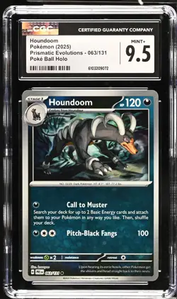 CGC 9.5 Houndoom 063/131 PokeBall Holo Prismatic Evolutions Pokemon Card - Image 1