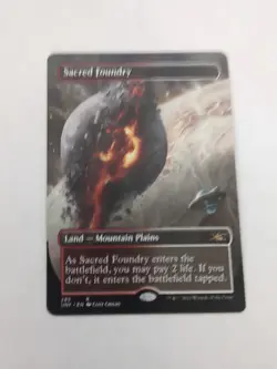 Sacred Foundry - Borderless - MTG Unfinity - Painland - Island Mountain - Image 1