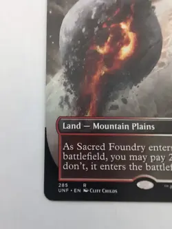 Sacred Foundry - Borderless - MTG Unfinity - Painland - Island Mountain - Image 2