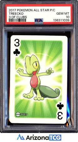 Pokemon 2017 Treecko 3 Of Clubs Pokemon All Star Playing Cards Japanese PSA 10 - Image 1