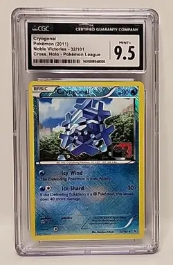 CGC 9.5 Cryogonal #32 Pokemon 2011 Noble Victories Holo League Promo Card Graded - Image 1