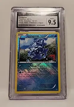 CGC 9.5 Cryogonal #32 Pokemon 2011 Noble Victories Holo League Promo Card Graded - Image 3