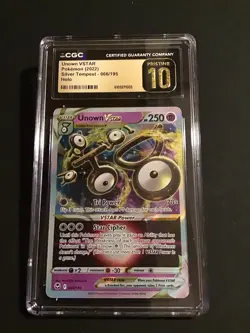 2022 Pokemon SWSH Silver Tempest Unown VSTAR 066/195 Holo CGC Pristine 10 - Image 1