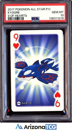 Pokemon 2017 Kyogre 9 Of Hearts Pokemon All Star Playing Cards Japanese PSA 10 - Image 1
