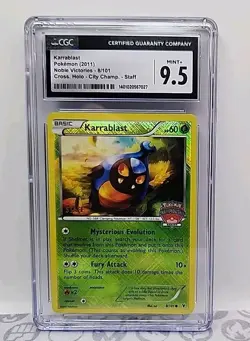 STAFF PROMO Karrablast 8/101 Holo 2011 City Championship Pokemon Graded CGC 9.5 - Image 2
