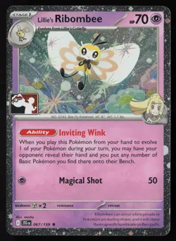 Pokemon Lillie's Ribombee - 067/159 Prize Pack Series 8 Holo Pack Fresh - NM - Image 1