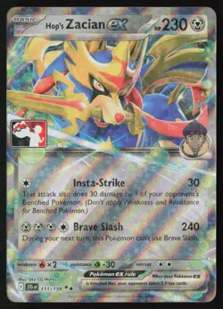 Pokemon Hop's Zacian ex - 111/159 Prize Pack Series 8 Holo Pack Fresh - NM - Image 1