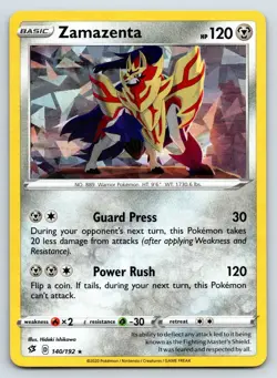 Pokemon Zamazenta 140/192 Darkness Ablaze Holo Rare EN - Image 1