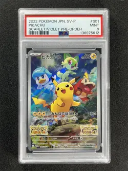 2022 Pokemon Japanese Sv-P Pikachu #001 Scarlet/Violet Pre-Order PSA 9 &05123 - Image 1