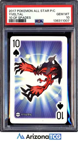 Pokemon 2017 Yveltal 10 Of Spades Pokemon All Star Playing Cards Japanese PSA 10 - Image 1