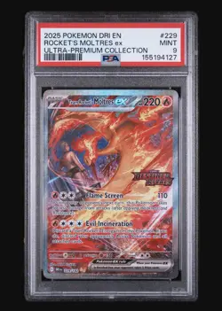 Team Rocket's Moltres ex UPC Stamped Promo 229/182 Pokemon Destined Rivals PSA 9 - Image 1