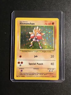 Pokemon Hitmonchan 7/102 Base Set Holo Rare Basic 70 HP - Image 1