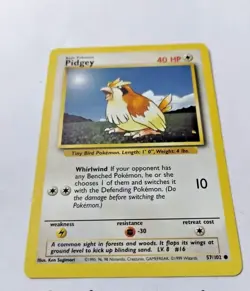 Pokemon TCG Pidgey Base Set 57/102 Regular Unlimited Common - Uncrculated - Image 2