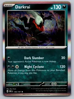 Darkrai 136/197 Rare Obsidian Flames Pokemon Holo Near Mint - Image 1