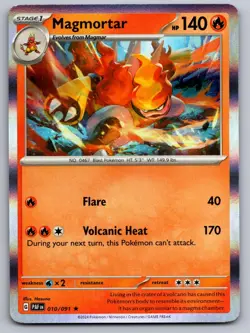 Magmortar 010/091 Rare Paldean Fates Pokemon Holo Near Mint - Image 1