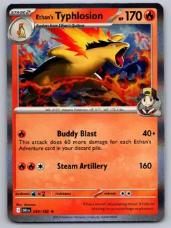 Ethan's Typhlosion 034/182 Rare Destined Rivals Pokemon Holo Near Mint - Image 1