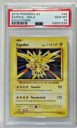 2016 Pokemon XY Evolutions #42 Zapdos Holo PSA 10 GEM MINT Low Pop! - Image 3