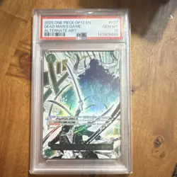 Bandai One Piece CCG Dead Man's Game OP12-037 Legacy Master Alt Art Holo PSA10 - Image 1