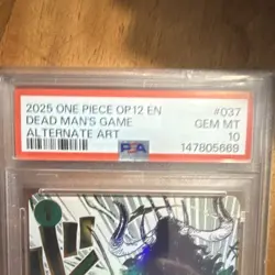 Bandai One Piece CCG Dead Man's Game OP12-037 Legacy Master Alt Art Holo PSA10 - Image 2