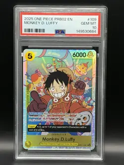 2025 One Piece PRB02 Monkey D. Luffy PSA 10 - Image 1