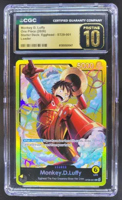 2026 ONE PIECE MONKEY D. LUFFY EGGHEAD LEADER ST29-001 CGC 10 PRISTINE I PT - Image 1