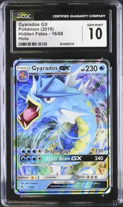CGC 10 GEM MINT Gyarados GX 16/68 Hidden Fates Ultra Rare Holo Pokemon Card - Image 1