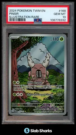 2024 POKEMON SV TWILIGHT MASQUERADE #168/167 PINSIR ILLUSTRATION RARE PSA 10 - Image 1