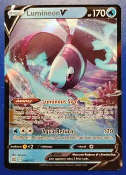2022 Lumineon V 040/172 Pokemon TCG Brilliant Stars Ultra Rare NM - Image 1