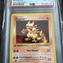 Pokemon PSA 8 Magmar 1st Edition Shadowless Base Set 36/102 WOTC 1999 - Image 3