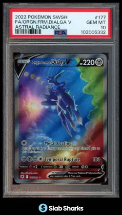 2022 POKEMON SWSH ASTRAL RADIANCE #177/189 ORIGIN FORME DIALGA V FULL ART PSA 10 - Image 1