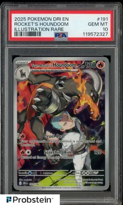 2025 Pokemon TCG Destined Rivals Team Rockets Houndoom IR 191/182 PSA 10 - Image 1